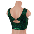 Green Dragon Scale High Or Low Reversible Cutout Oring Mini Crop - Coquetry Clothing