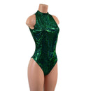 Green Kaleidoscope Brazilian Cut Romper with Crotch Snaps - Coquetry Clothing
