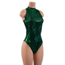 Green Kaleidoscope Brazilian Cut Romper with Crotch Snaps - Coquetry Clothing