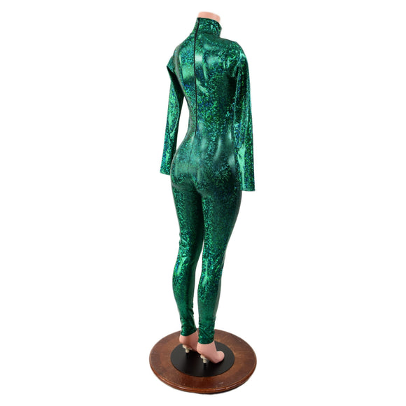 Green Kaleidoscope Catsuit with Back Zipper - Coquetry Clothing