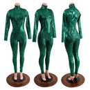 Green Kaleidoscope Catsuit with Back Zipper - Coquetry Clothing