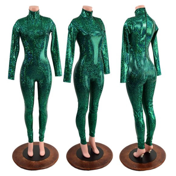 Green Kaleidoscope Catsuit with Back Zipper - Coquetry Clothing