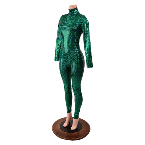 Green Kaleidoscope Catsuit with Back Zipper - Coquetry Clothing