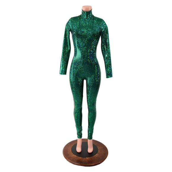 Green Kaleidoscope Catsuit with Back Zipper - Coquetry Clothing