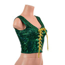 Green Kaleidoscope Laceup Crop Tank - Coquetry Clothing