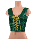 Green Kaleidoscope Laceup Crop Tank - Coquetry Clothing
