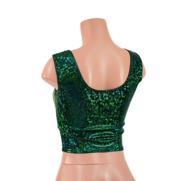 Green Kaleidoscope Laceup Crop Tank - Coquetry Clothing
