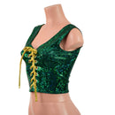 Green Kaleidoscope Laceup Crop Tank - Coquetry Clothing
