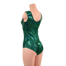 Green Kaleidoscope Tank Style Romper with Siren Cut Leg - Coquetry Clothing