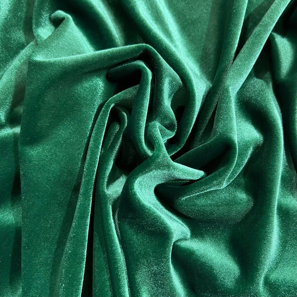 Green Stretch Velvet Fabric - Coquetry Clothing
