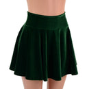 Green Velvet Circle Cut Mini Skirt - Coquetry Clothing