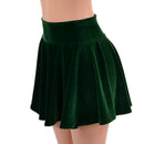 Green Velvet Circle Cut Mini Skirt - Coquetry Clothing