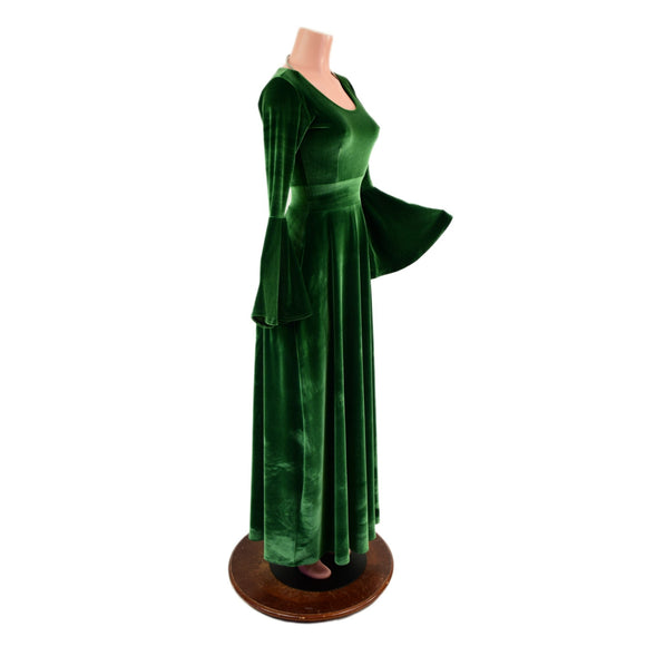 Green Velvet Renaissance "Fiona" Gown - Coquetry Clothing