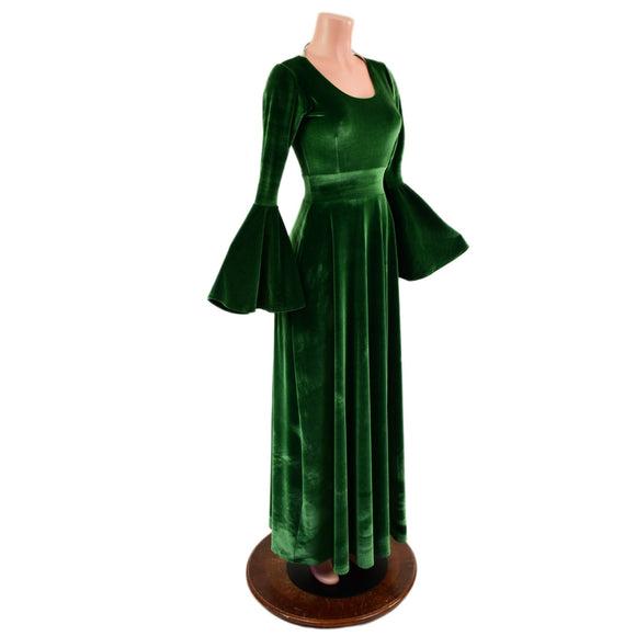 Green Velvet Renaissance "Fiona" Gown - Coquetry Clothing