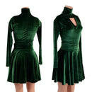 Green Velvet Romper and Breakaway Skirt Set - Coquetry Clothing