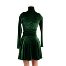 Green Velvet Romper and Breakaway Skirt Set - Coquetry Clothing