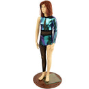 Girls Scarab Asymmetrical Catsuit with Mesh Leg, and Inset Mesh Keyhole - Coquetry Clothing