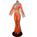 Rodeo Catsuit with Side Panels, Waistband, Fringe, Snap Cuffs and Yoke Collar - 2