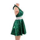 Halter Skater Dress in Green Kaleidoscope - Coquetry Clothing