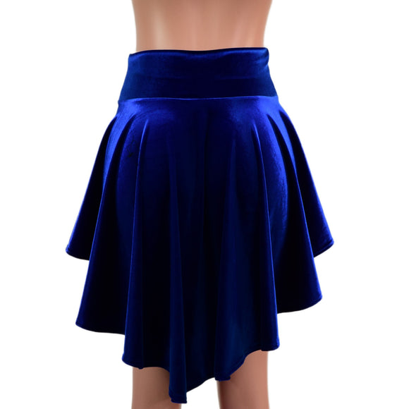 Hi Lo Skirt in Sapphire Velvet - Coquetry Clothing