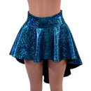 Hi Lo Skirt in Turquoise on Black Shattered Glass - Coquetry Clothing