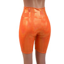High Waist Bike Shorts in Neon Orange Sparkly Jewel - Coquetry Clothing