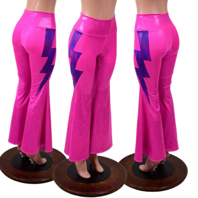 High Waist Boot Cut Leggings with Lightning Bolts - Coquetry Clothing