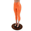 High Waist Capri Leggings in Neon Orange Sparkly Jewel - Coquetry Clothing