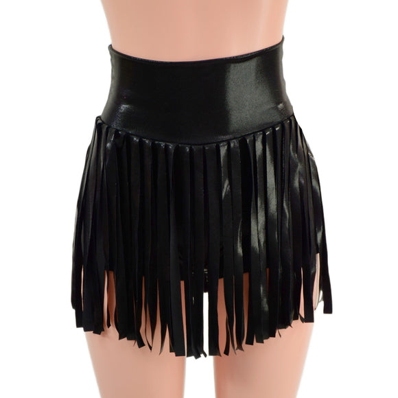 High Waist Gladiator Shorts in Black Mystique - Coquetry Clothing