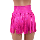 High Waist Gladiator Shorts in Neon Pink Sparkly Jewel - Coquetry Clothing
