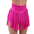High Waist Gladiator Shorts in Neon Pink Sparkly Jewel - Coquetry Clothing