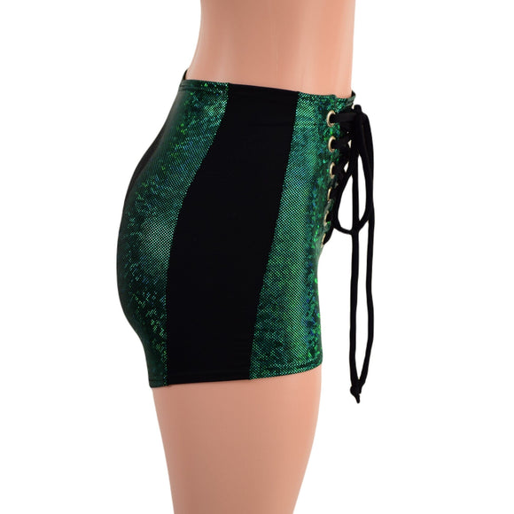 High Waist Lace Up Sailor Shorts with Side Panels - Coquetry Clothing