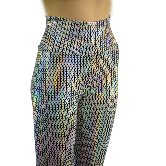 High Waist Leggings in Prism Holographic - Coquetry Clothing