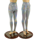 High Waist Leggings in Prism Holographic - Coquetry Clothing