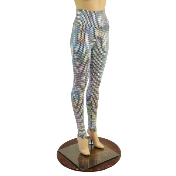 High Waist Leggings in Prism Holographic - Coquetry Clothing