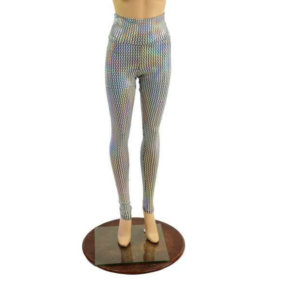 High Waist Leggings in Prism Holographic - Coquetry Clothing