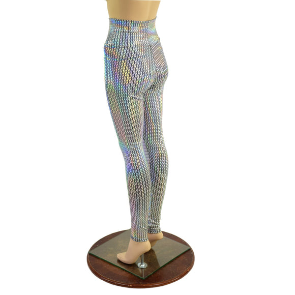 High Waist Leggings in Prism Holographic - Coquetry Clothing