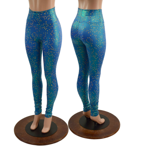 High Waist Leggings in StarDust OVERSTOCK Ready To Ship - Coquetry Clothing