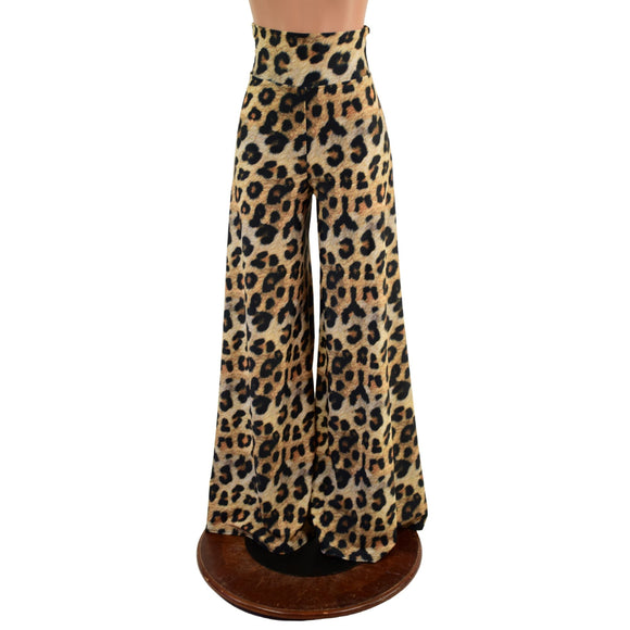 High Waist Leopard Print Wide Leg Pants - Coquetry Clothing