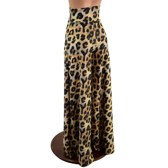 High Waist Leopard Print Wide Leg Pants - Coquetry Clothing