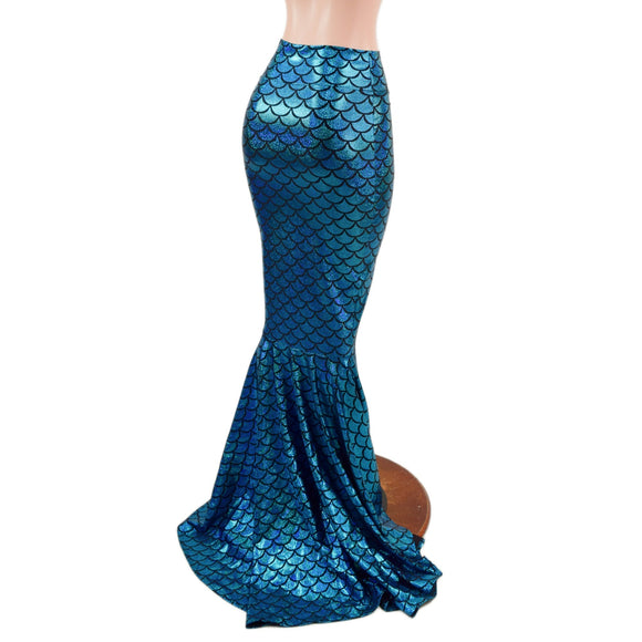 High Waist Mermaid Skirt with Puddle Train - Coquetry Clothing