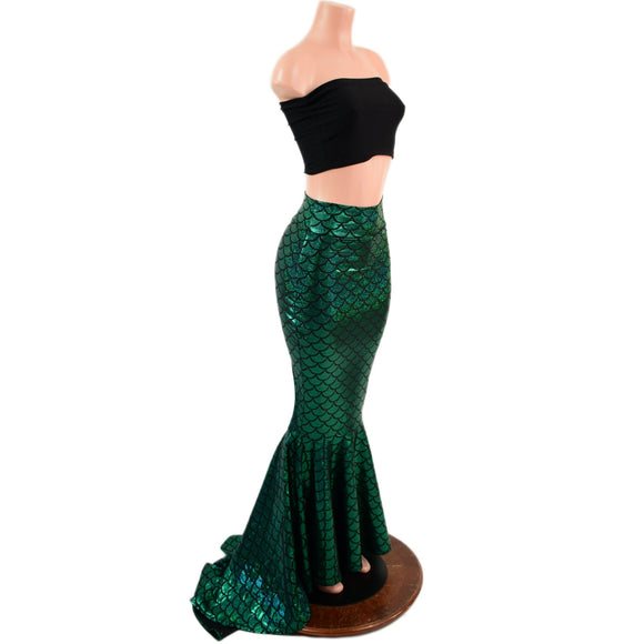 High Waist Mermaid Skirt with Puddle Train - Coquetry Clothing