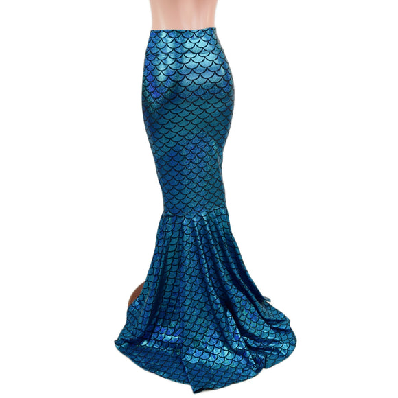 High Waist Mermaid Skirt with Puddle Train - Coquetry Clothing