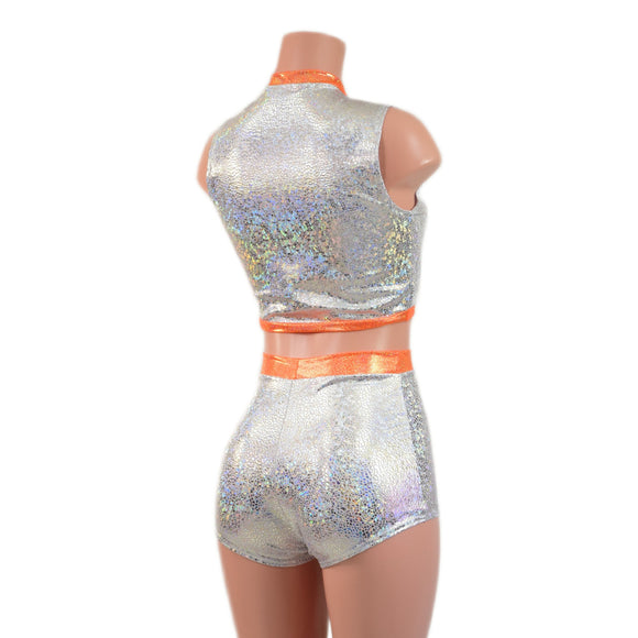 High Waist Pinup Shorts and Keyhole Top Set - Coquetry Clothing