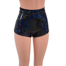 High Waist Pinup Shorts with Boy Cut Leg in Black Kaleidoscope - Coquetry Clothing
