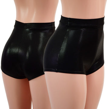 High Waist Pinup Shorts with Boy Cut Leg in Black Mystique - Coquetry Clothing