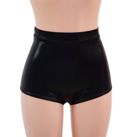 High Waist Pinup Shorts with Boy Cut Leg in Black Mystique - Coquetry Clothing