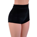 High Waist Pinup Shorts with Boy Cut Leg in Black Velvet - Coquetry Clothing