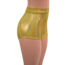 High Waist Pinup Shorts with Boy Cut Leg in Gold Sparkly Jewel - Coquetry Clothing