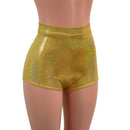 High Waist Pinup Shorts with Boy Cut Leg in Gold Sparkly Jewel - Coquetry Clothing